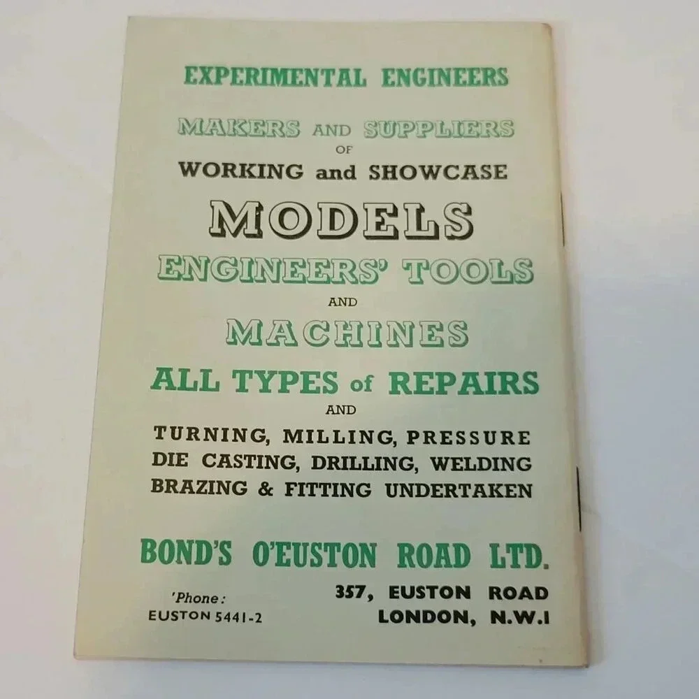 Bond's Model and Experimental Engineering Handbook 1959-1960 Railroad Catalog